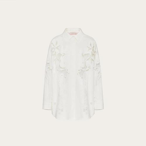  VALENTINO華倫天奴 22年秋冬 女士 長袖襯衫 SURCHEMISE EN LIGHT DOUBLE SPLITTABLE GABARDIN