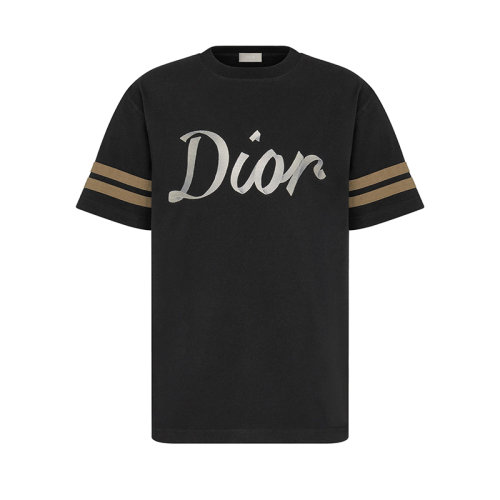 DIOR/迪奧 22年秋冬新款 男士黑色純棉密織面料寬松版型短袖T恤293J659A0554_C980