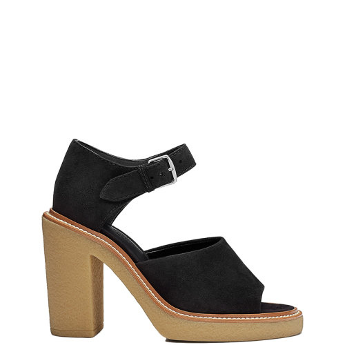 HERMES/愛馬仕 22年春夏新款 Drew系列 女士黑色山羊絨面皮革高跟涼鞋H212059Z02370