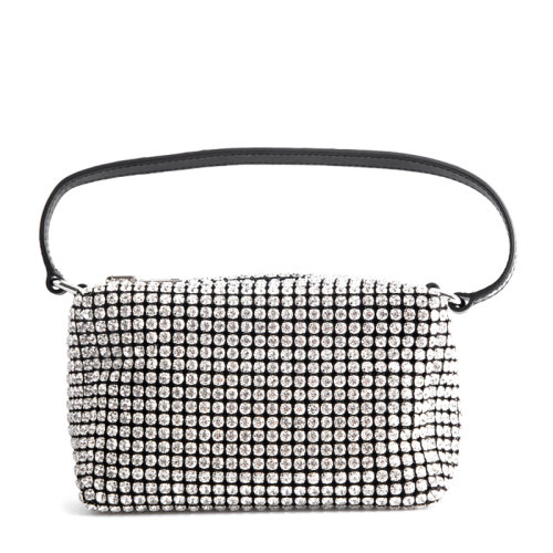 ALEXANDER WANG/亞歷山大.王 女士黑色水晶裝飾手提包單肩包腋下包女包 20C220P262-001