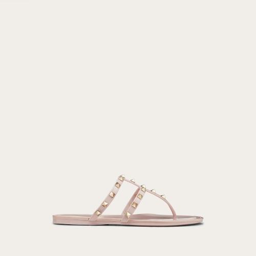  VALENTINO華倫天奴 22年春夏 女士 平底涼鞋 Tongs Rockstud en caoutchouc 1W2S0T84PVSW34