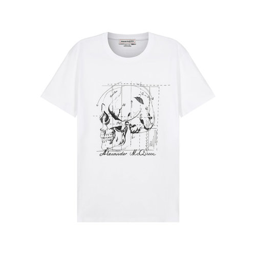 Alexander McQueen/亞歷山大麥昆【22春夏新款】男士棉質(zhì)圓領(lǐng)短袖T恤骷髏頭印花 682528 QSZ60