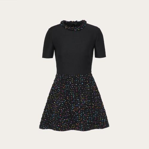  VALENTINO華倫天奴 22年秋冬 女士 連衣裙 ROBE EN TWEED a POIS XB3VAY006VKK92