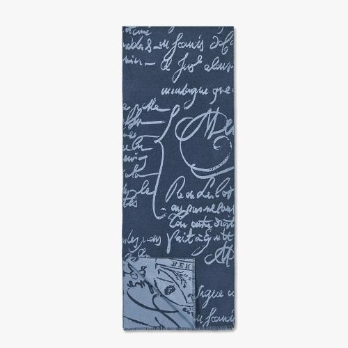  伯魯提BERLUTI 22年秋冬 男士 圍巾 羊毛Scritto圖紋圍巾 T22SJ116-WCCV_RTW-N59