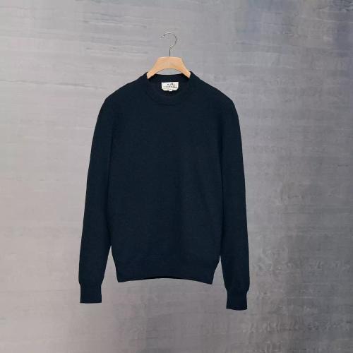  HERMES愛馬仕 22年秋冬 男士 針織衫 Pull col rond ??maillon Chaine d%26s;Ancre %26a; cuir?