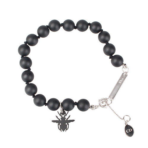 DIOR/迪奧  男女同款黑色飾珠蜜蜂飾品手串手鏈  $B0889HOMMTD004