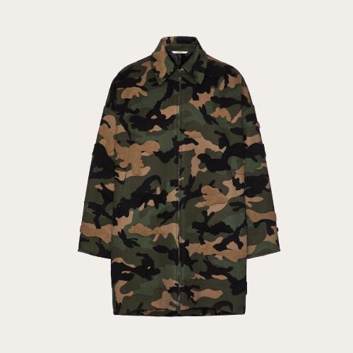  VALENTINO華倫天奴 22年秋冬 男士 大衣 MANTEAU ZIPPé EN LAINE éPAISSE ET CACHEMIRE a MO